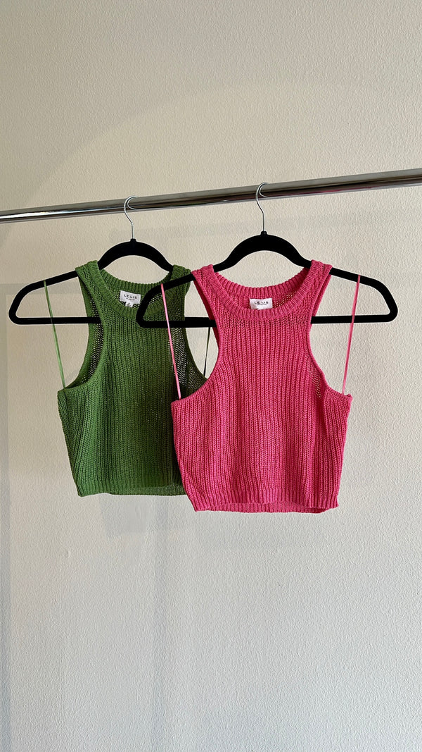 Pink Crop Tank Top