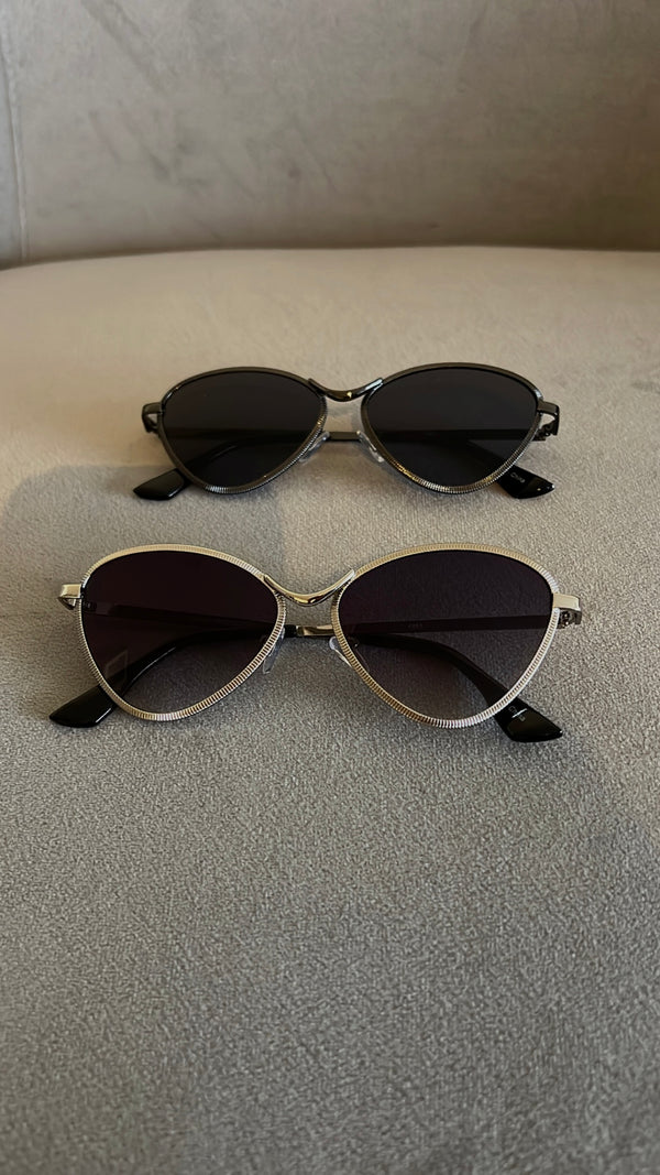 Emory Gunmetal Rimmed Cat Eye Sunglasses