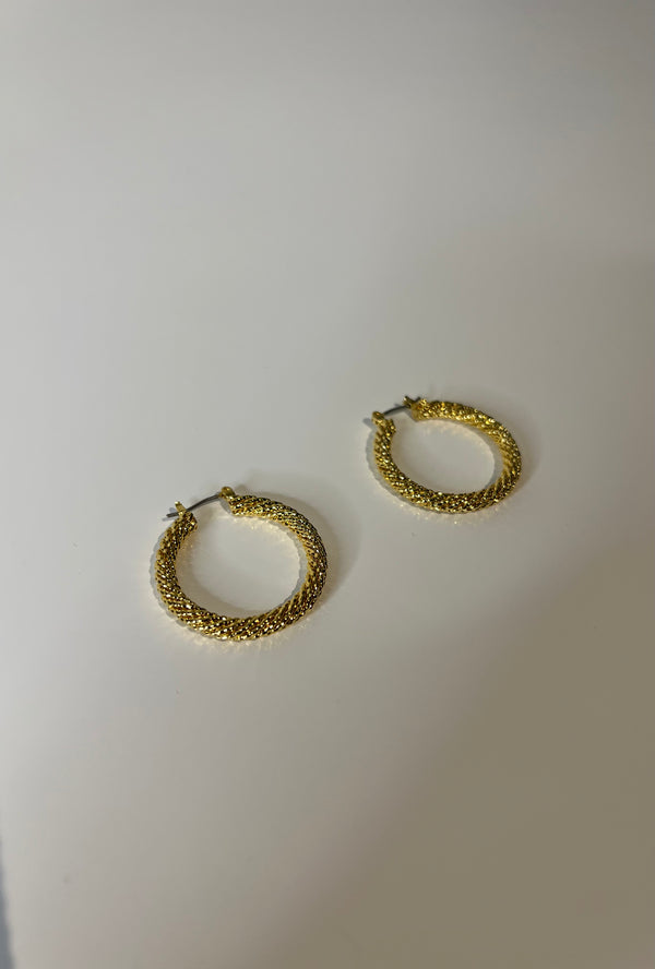 Small Textured Hoop Earrings
