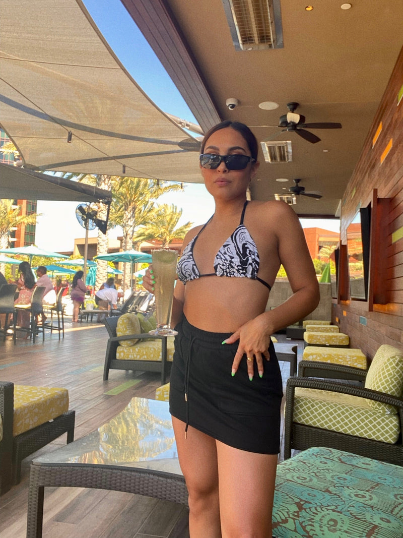Mila Black Drawstring Pocket Skirt