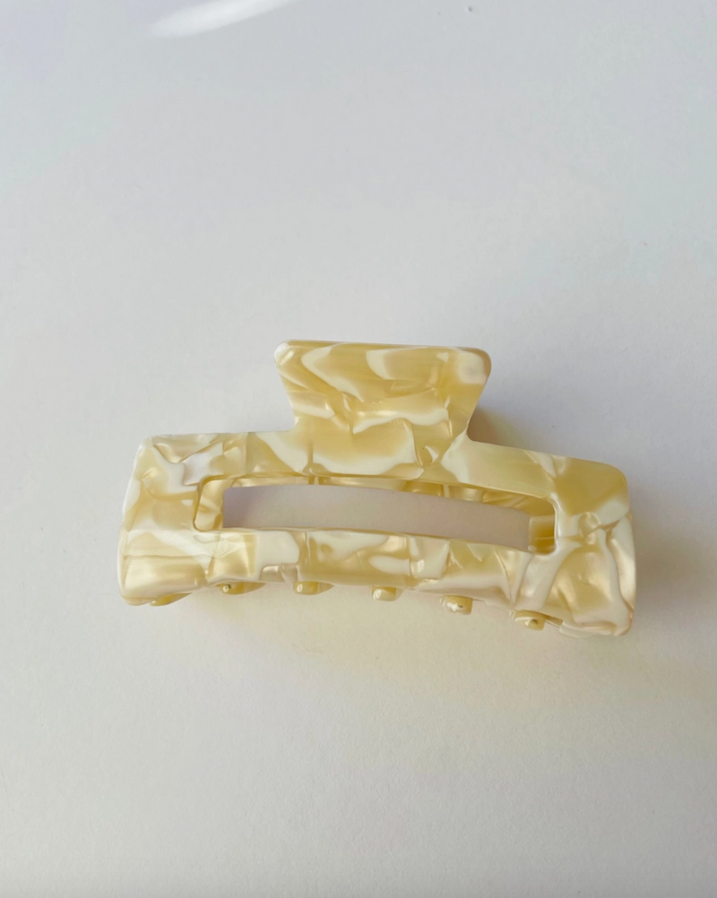 White Marble Claw Clip