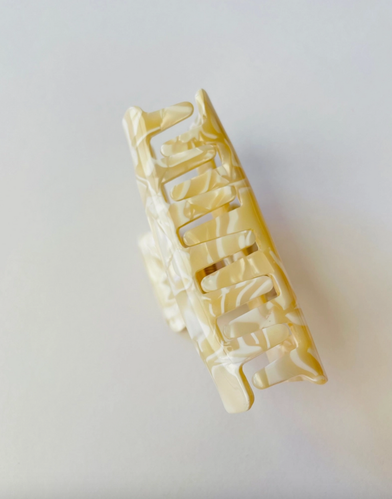 White Marble Claw Clip