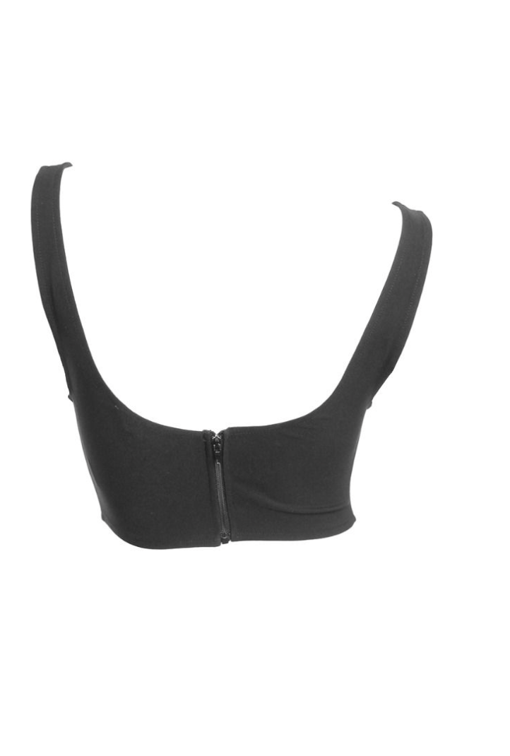 Rowen Black Corset Top with Zipper Closure